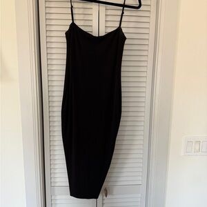 Nookie Elegant Black Midi Dress with Thin Straps